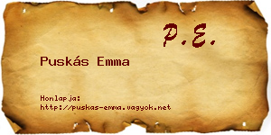 Puskás Emma névjegykártya